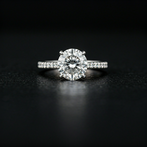 High end luxury diamond ring in platinum setting
